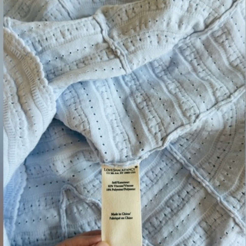 LOVESHACKFANCY Maryanne Knit Mini Dress In MORNING SKY, NWT,never worn, no flaws - Picture 4 of 9